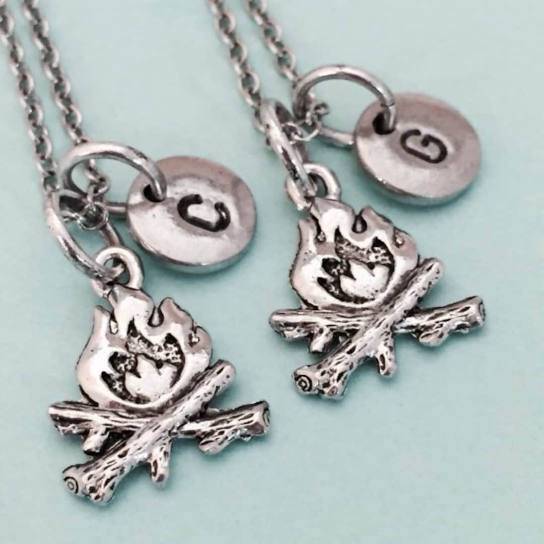 Best Friend Necklace, Campfire Necklace, Camping Necklace Best Friend Necklace, Campfire Necklace, Camping Necklace