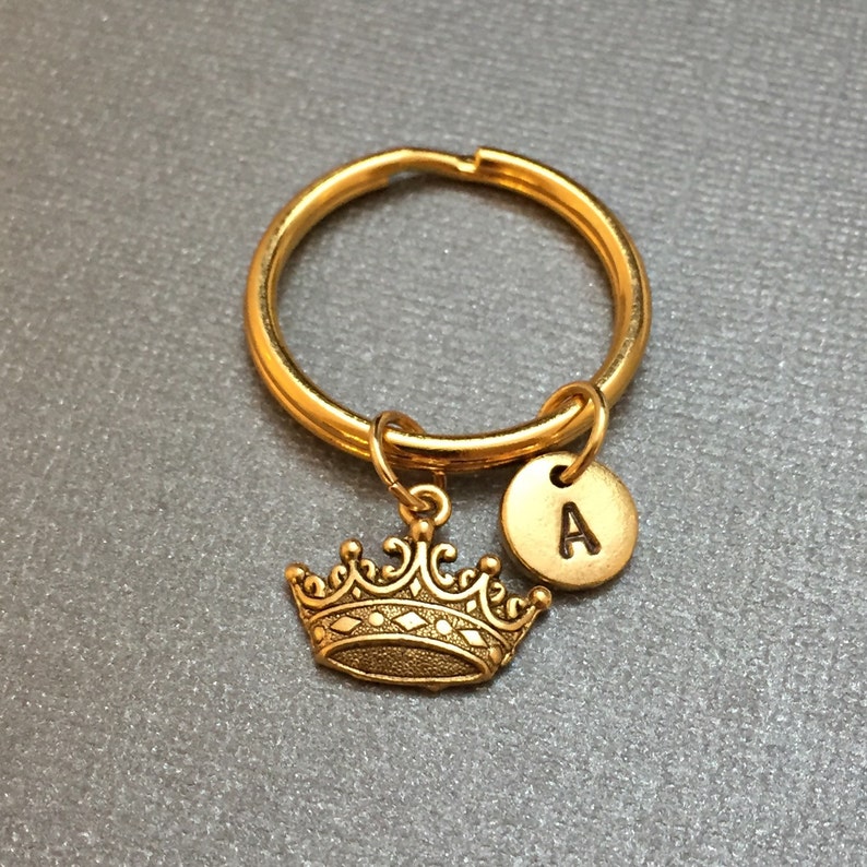Crown Keychain Crown Charm Princess Keychain Personalized Etsy