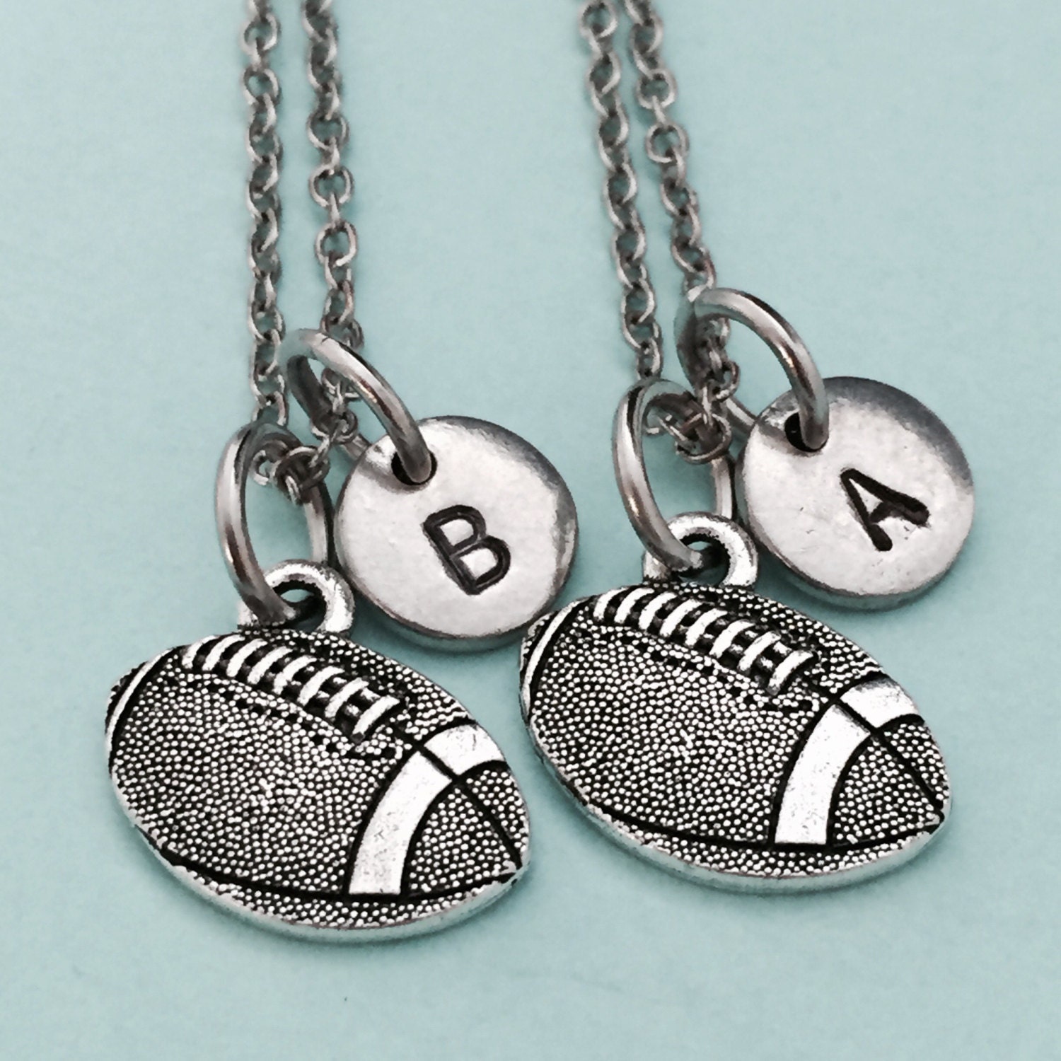 Best friend necklace, football necklace, sports necklace, bff necklace