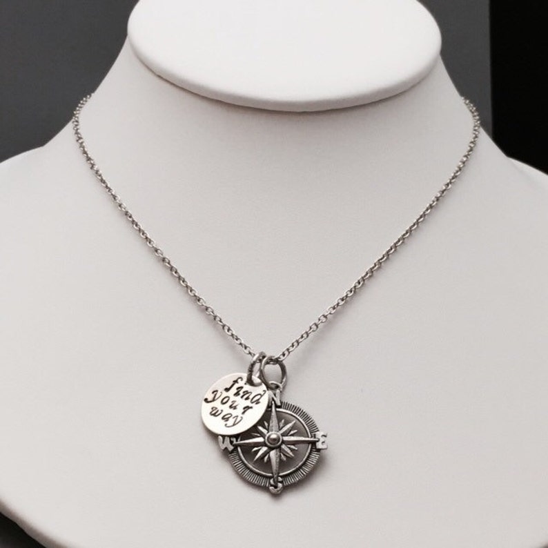 Compass Necklace Customized Mother Daughter Necklace Etsy UK