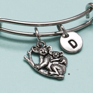 Koala bears bangle, koala bears charm bracelet, expandable bangle, charm bangle, personalized bracelet, initial bracelet, monogram