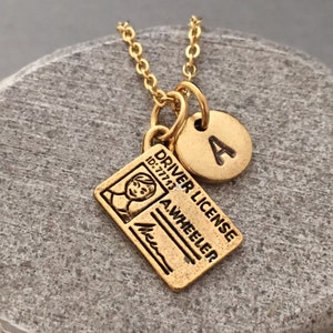 Stuurprogramma's licentie ketting, rijbewijs charme, rijden gepersonaliseerde ketting, eerste ketting, ketting, monogram
