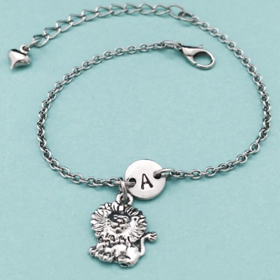 Lion Charm Bracelet, Lion Charm, Adjustable Bracelet, Animal