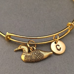 Duck bangle, duck charm bracelet, expandable bangle, charm bangle, personalized bracelet, initial bracelet, monogram, animal