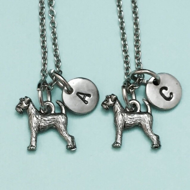 friendship jewelry airedale terrier charm animal jewelry Airedale terrier necklace bff necklace Best friend necklace initial necklace