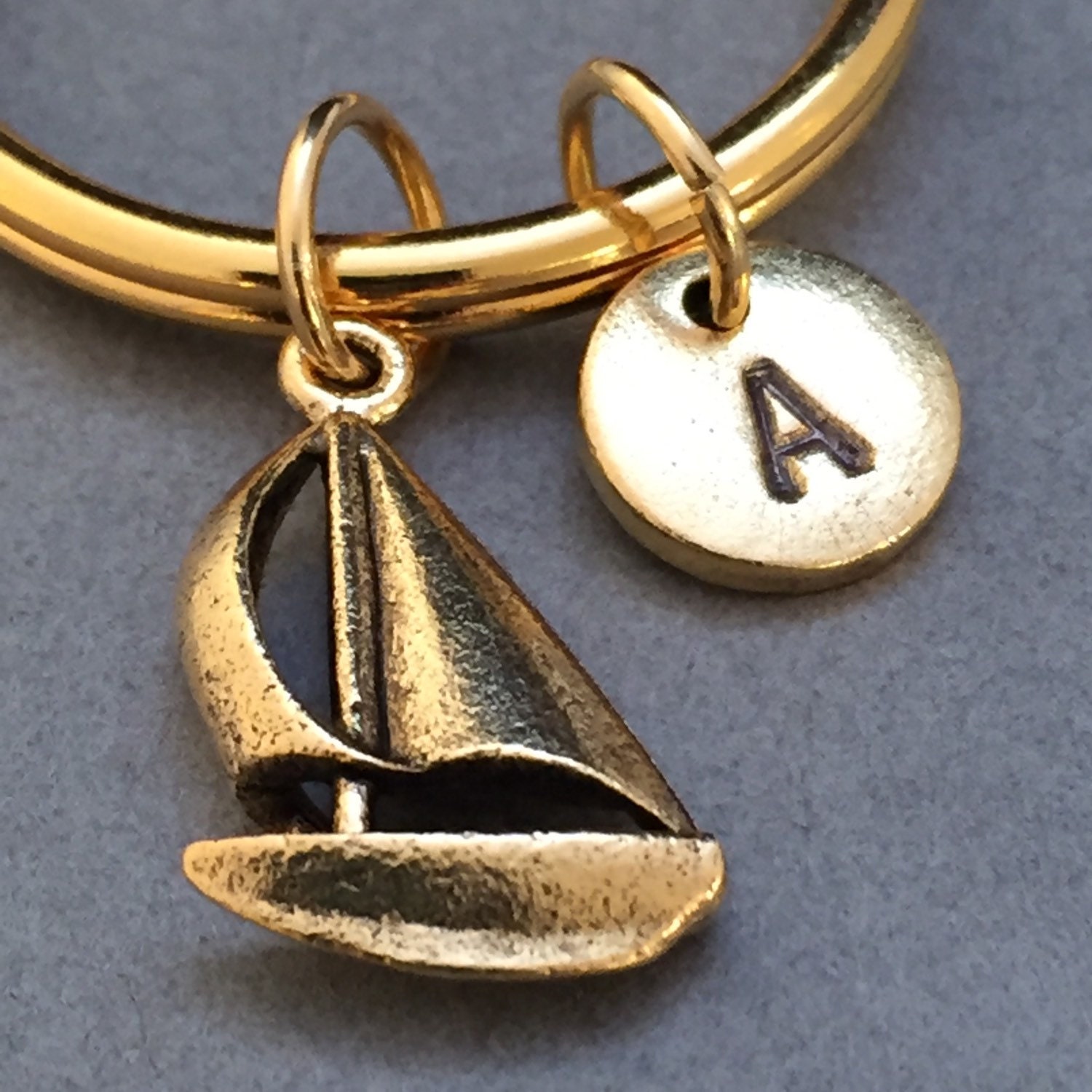 Sailboat Keychain Sailboat Charm Boat Keychain Personalized Etsy