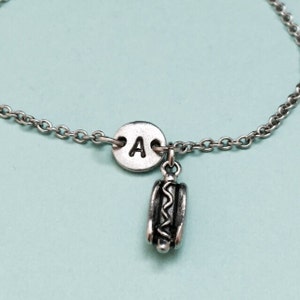 Hot dog charm bracelet, hot dog charm, adjustable bracelet, personalized bracelet, intial bracelet, monogram