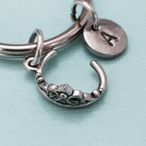 Tiara keychain, tiara charm, princess keychain, personalized keychain, initial keychain, initial charm, customized, monogram