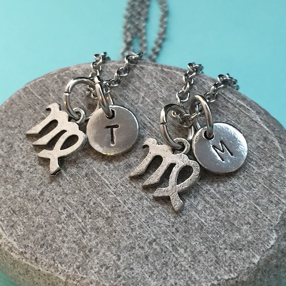 Best Friend Necklace, Virgo Necklace, Zodiac Necklace, Bff