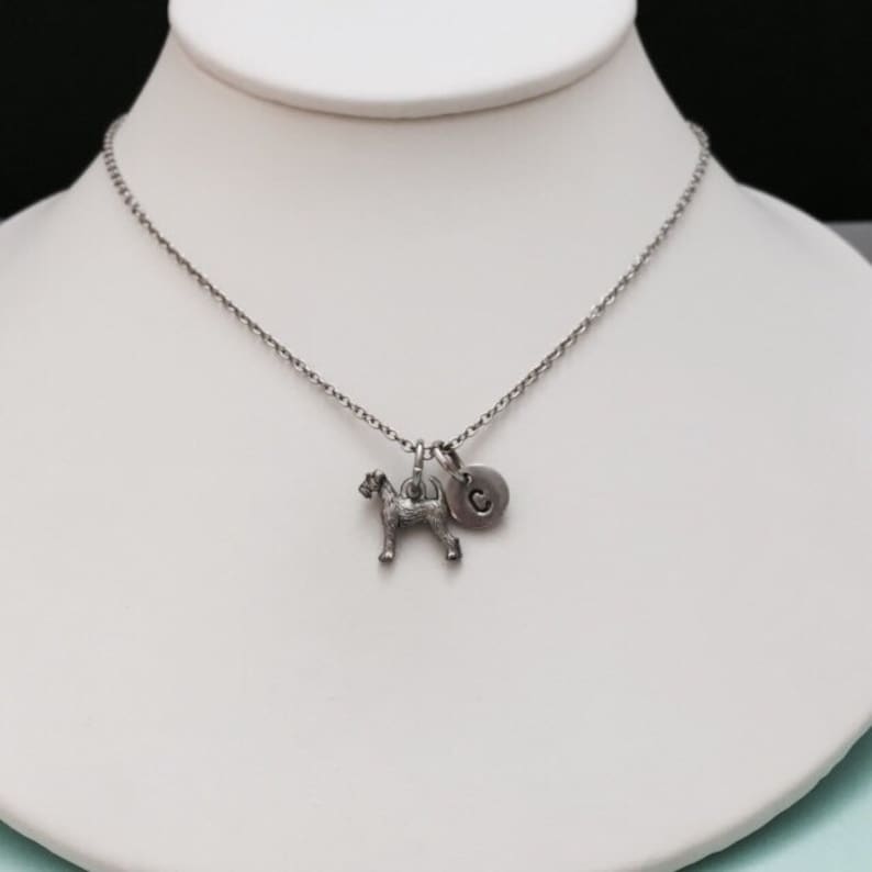 friendship jewelry airedale terrier charm animal jewelry Airedale terrier necklace bff necklace Best friend necklace initial necklace