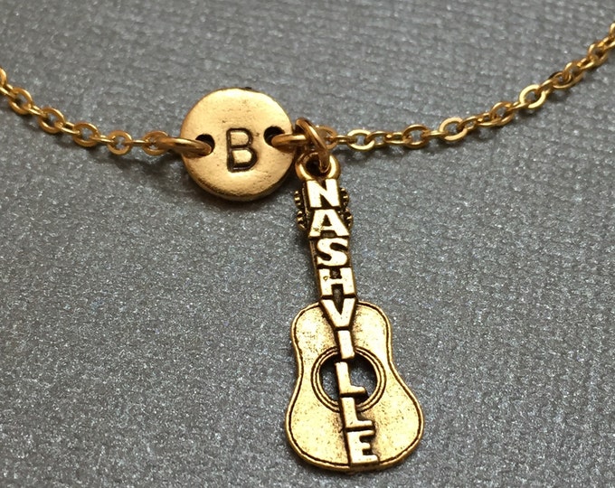 Nashville charm bracelet, Nashville charm, adjustable bracelet, place, personalized bracelet, initial bracelet, monogram