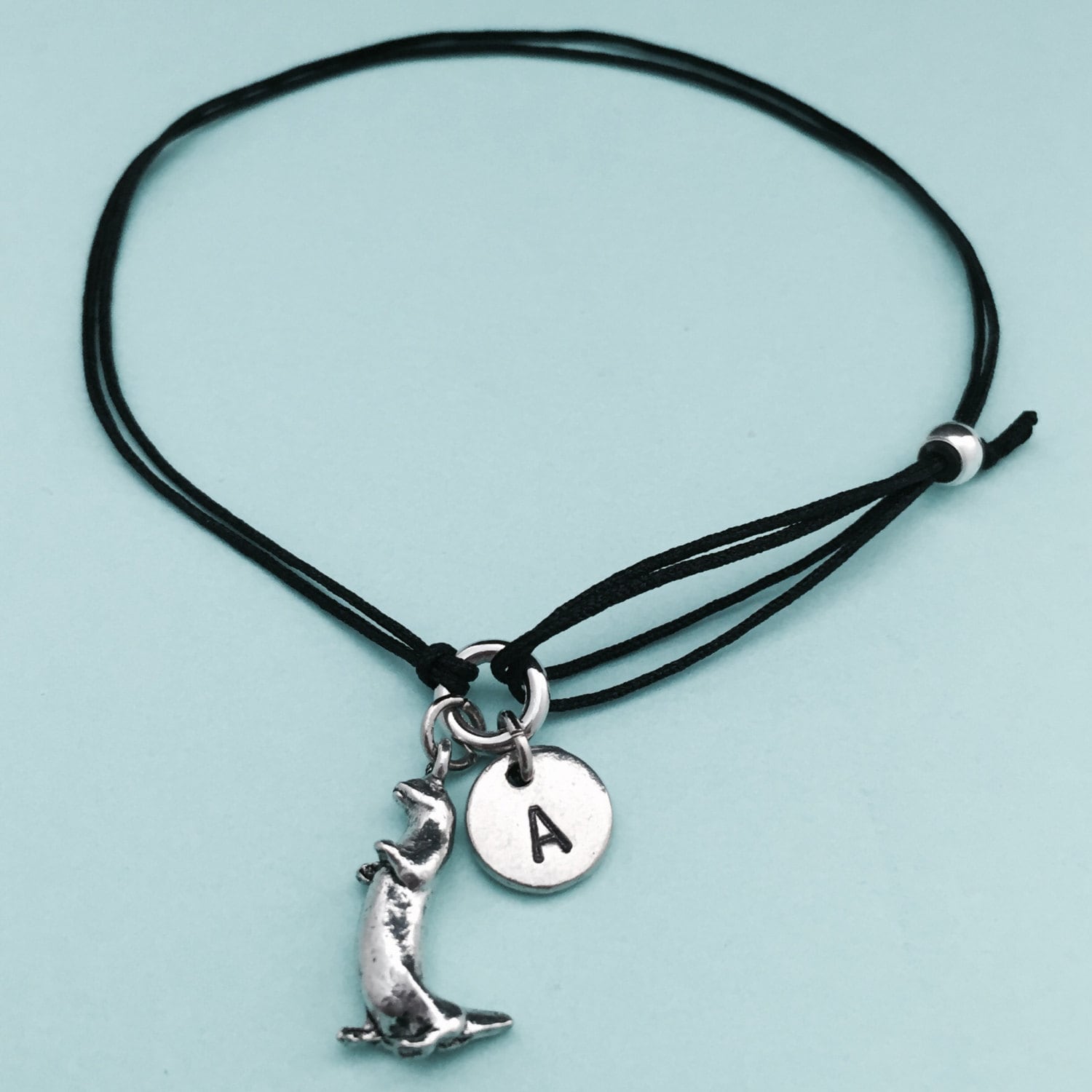 Otter Cord Bracelet Otter Charm Bracelet Adjustable Etsy