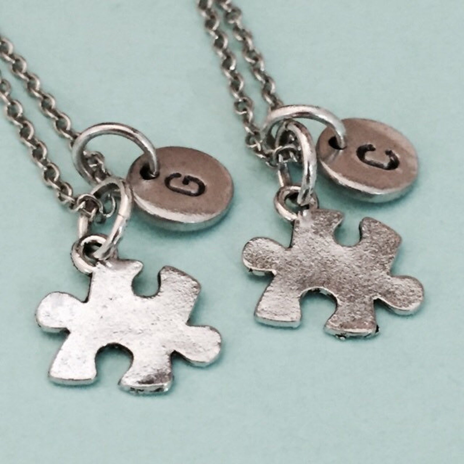 Best Friend Necklace Puzzle Piece Necklace Puzzle Charm Bff Etsy