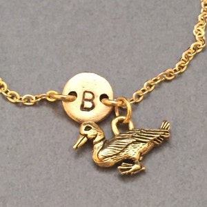 Duck charm bracelet, duck charm, adjustable bracelet, animal, personalized bracelet, initial bracelet, monogram