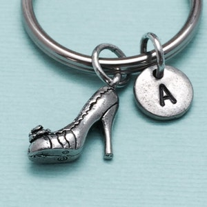 High heel shoe keychain, high heel shoe charm, shoe keychain, personalized keychain, initial keychain, customized, monogram