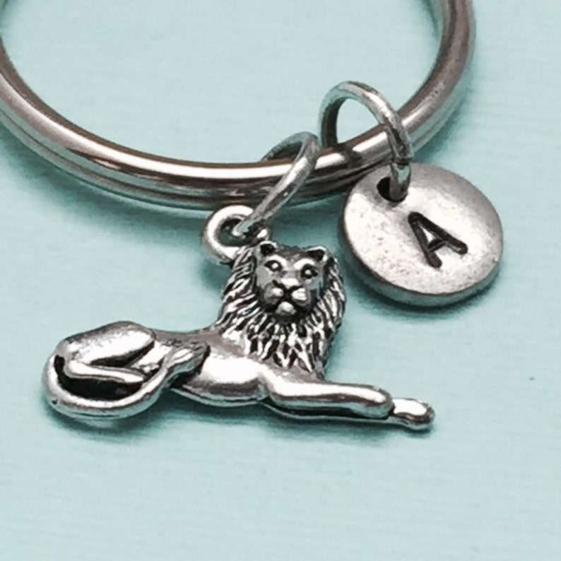 Lion Keychain Lion Charm Animal Keychain Personalized Etsy