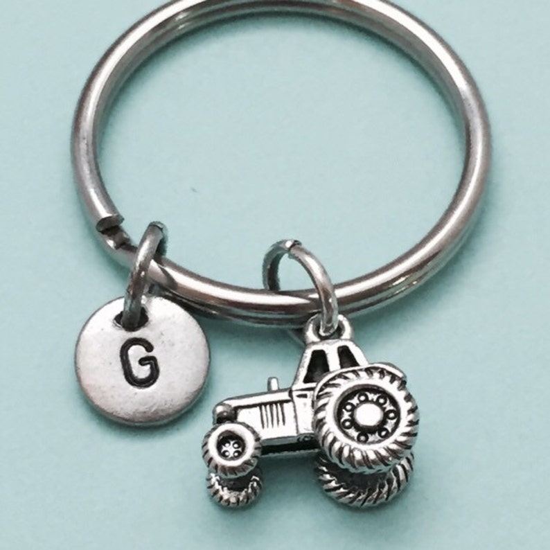 Tractor keychain tractor charm farm keychain personalized Etsy