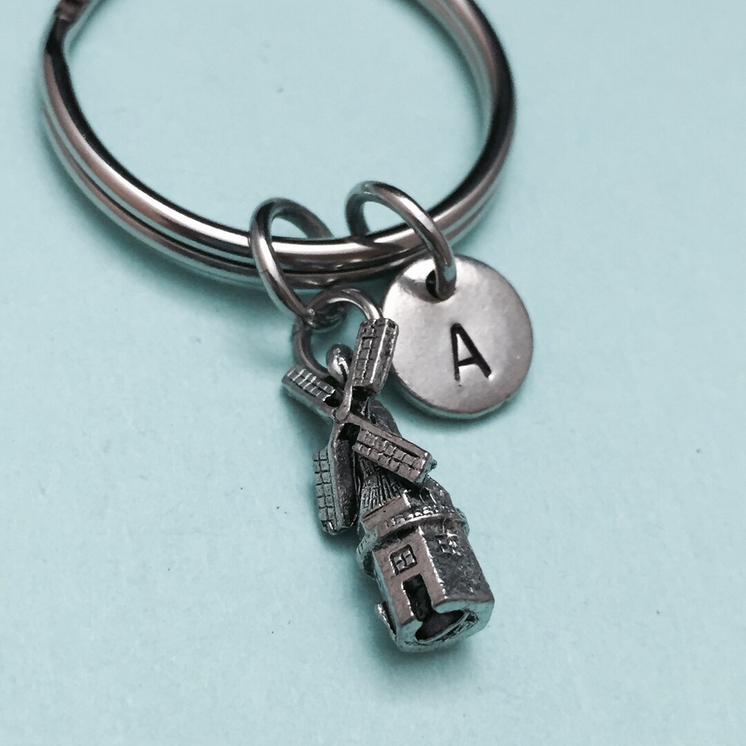 Key Ring Windmill Windmill Keychain, Windmill Charm, Mill Keychain, Personalized Keychain ...