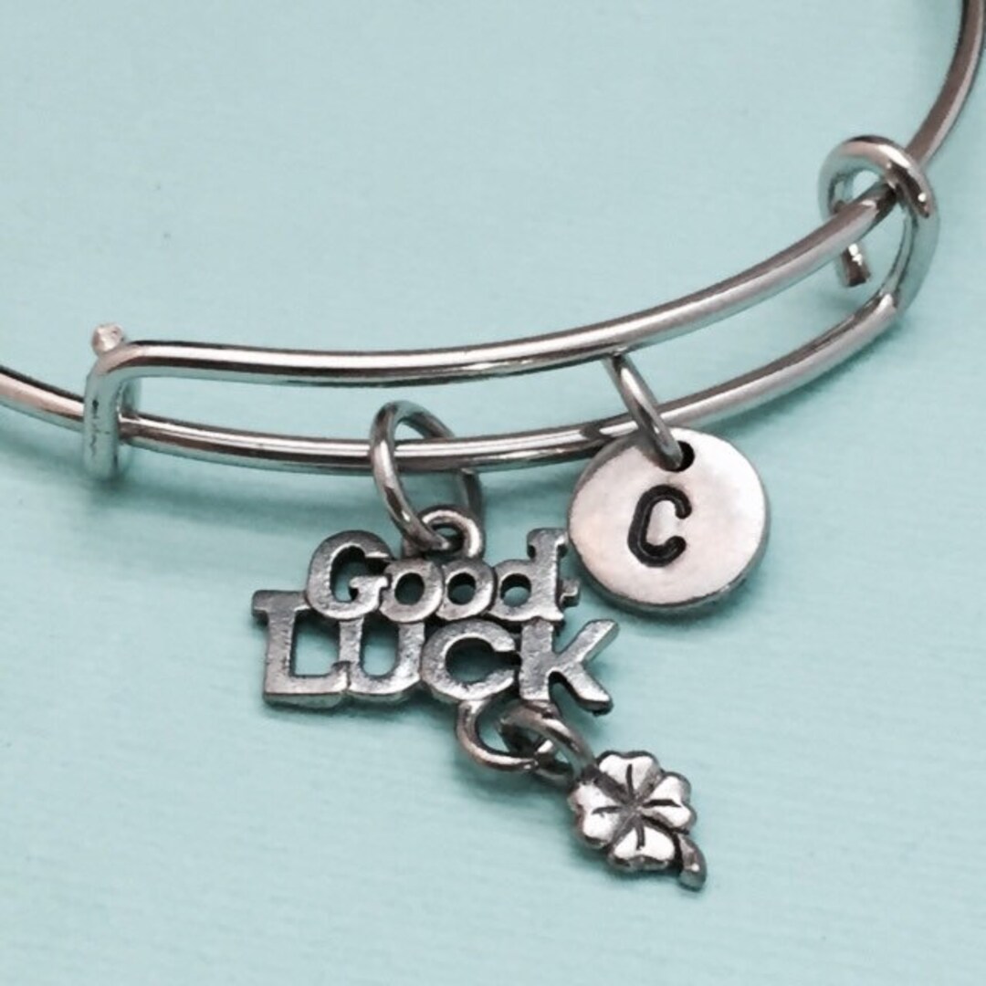 Good Luck Bangle, Good Luck Charm Bracelet, Expandable Bangle, Charm ...