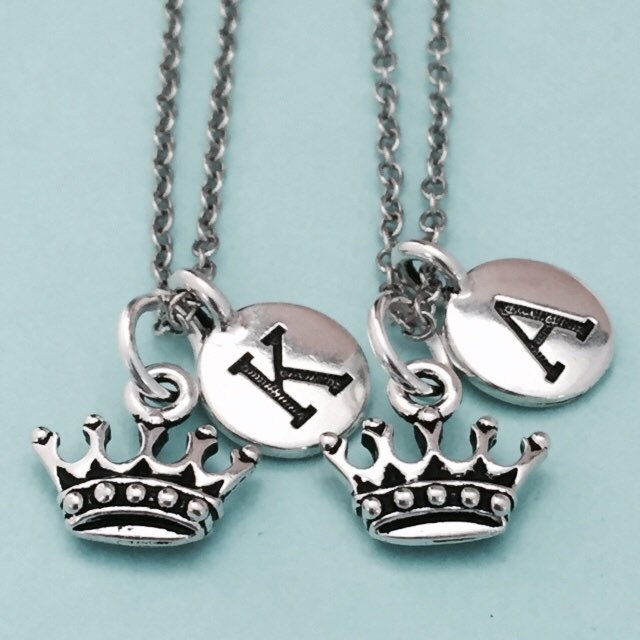 Best Friend Necklace Crown Necklace Princess Necklace Bff