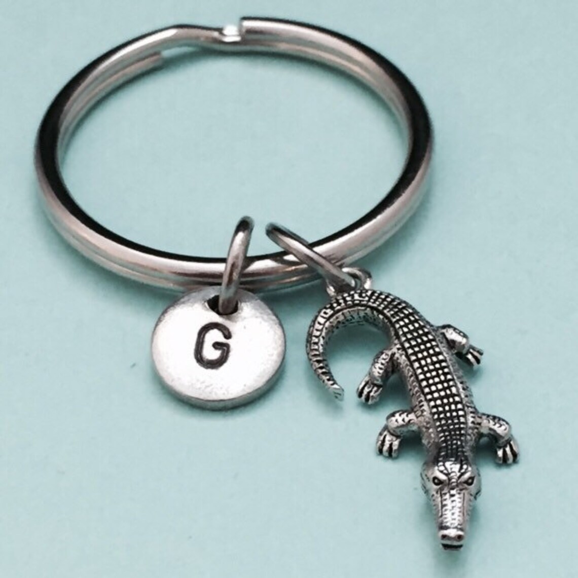 Alligator Keychain Alligator Charm Animal Keychain Etsy