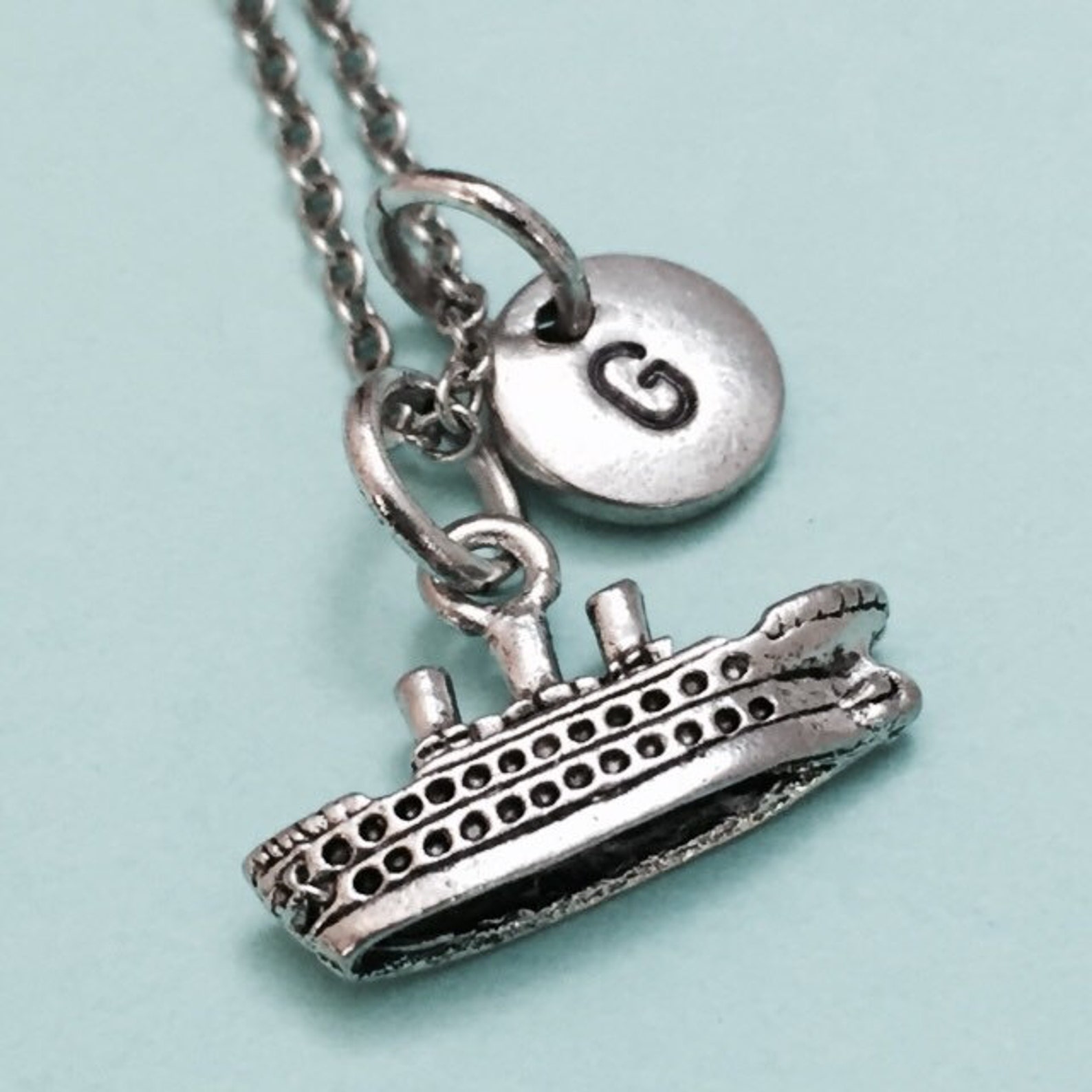 Cruise Ship Necklace Cruise Ship Charm Nautical Necklace Etsy