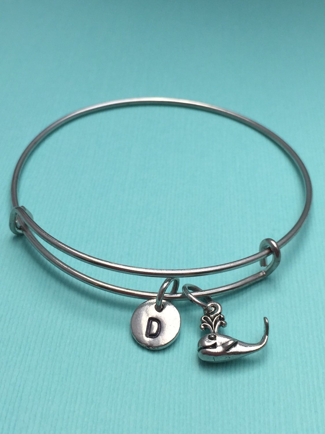 クジラのバングルブレスレット、クジラのチャームブレスレット、海の