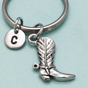 Cowboy boot keychain, cowgirl boot keychain, personalized keychain, boot keychain, initial keychain, monogram, customized