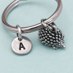 Porcupine keychain, porcupine charm, animal keychain, animal charm, personalized keychain, initial keychain, customized, monogram