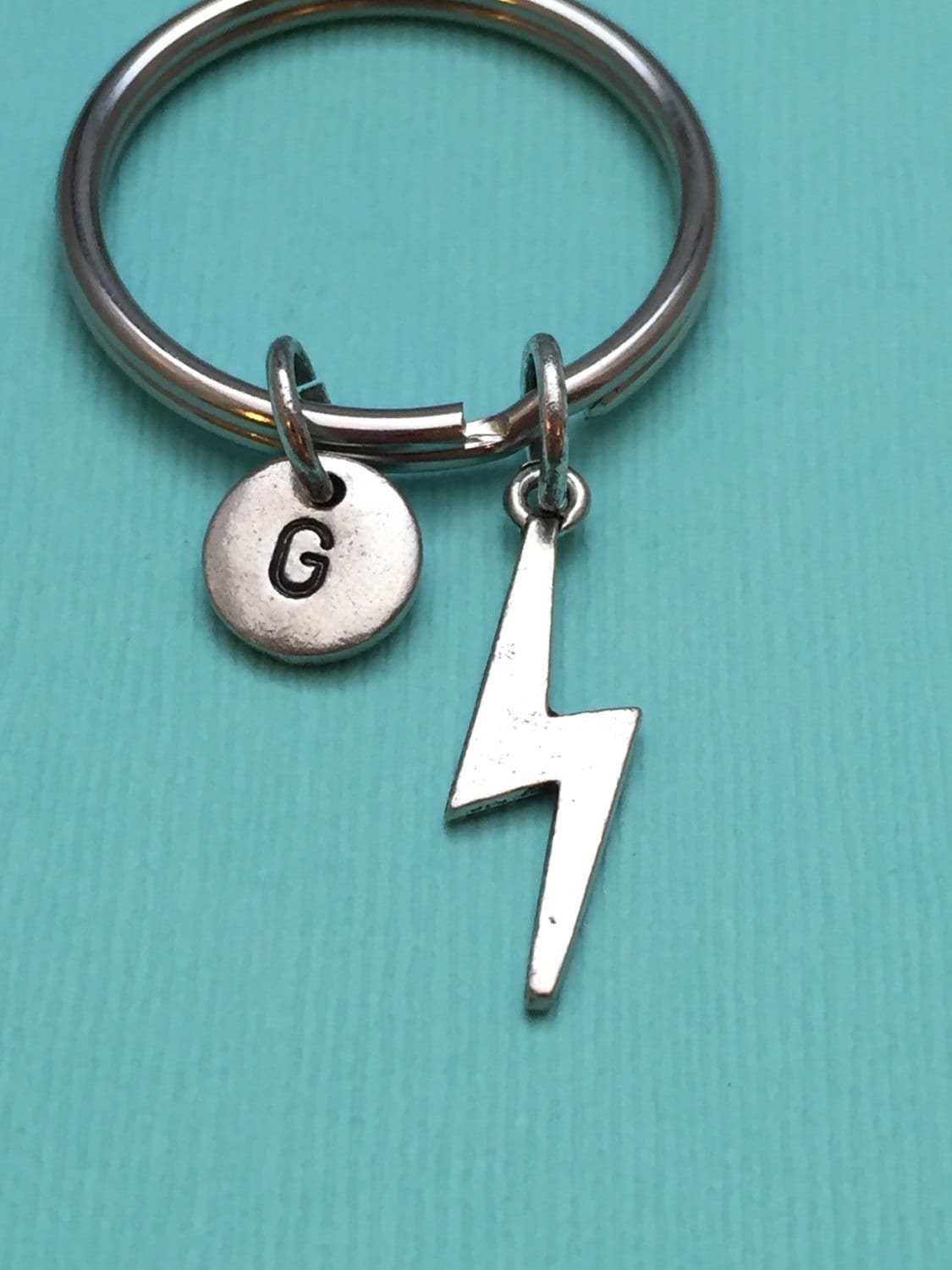 Lightning Keychain Lightning Bolt Keychain Personalized Etsy