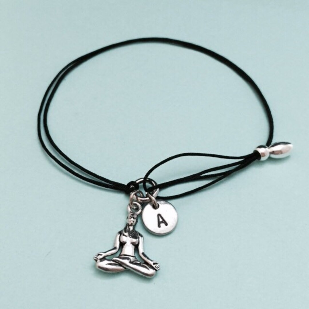 Yoga Cord Bracelet Yoga Charm Bracelet Adjustable Bracelet Etsy Australia