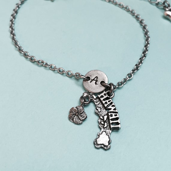 Hawaii State Charm Antiqued Sterling Silver Hawaii State Charm Antiqued Sterling Silver
