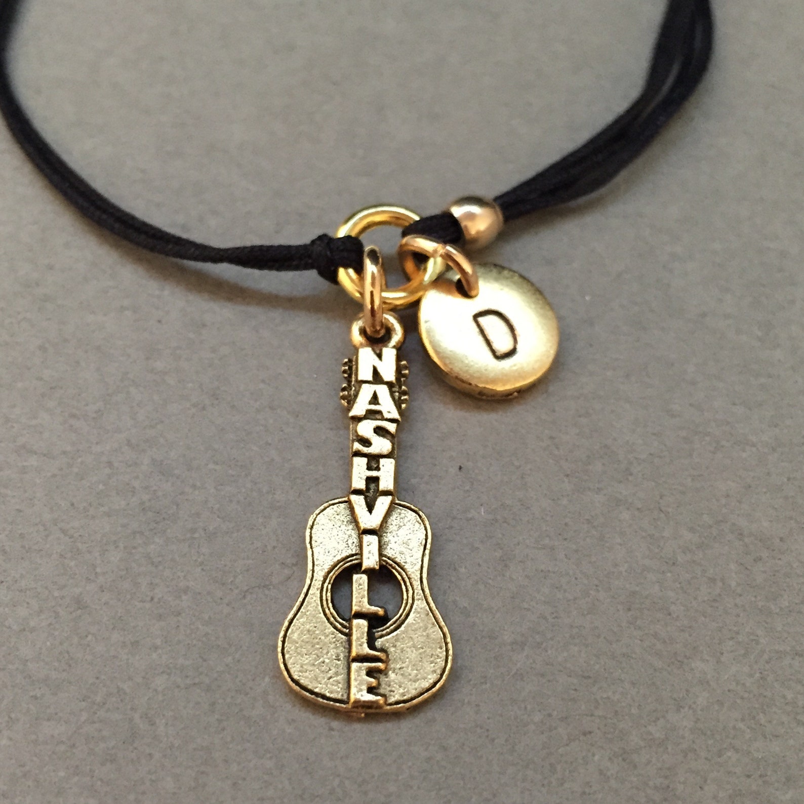 Nashville Cord Bracelet Nashville Charm Bracelet Adjustable Etsy