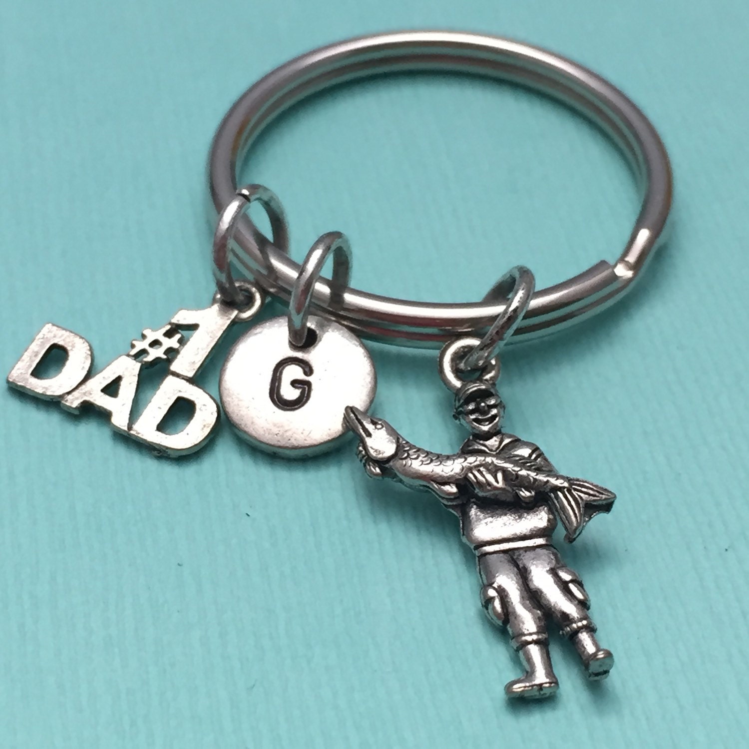 Fishing keychain, dad keychain, fathers day keychain, personalized