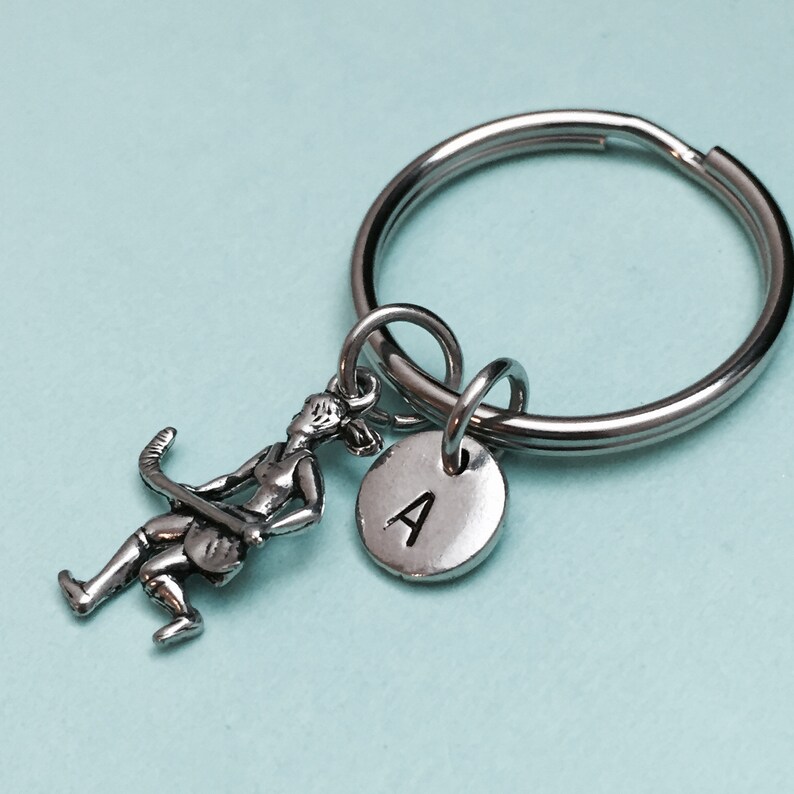 Field Hockey Player Keychain Field Hockey Played Charm Etsy