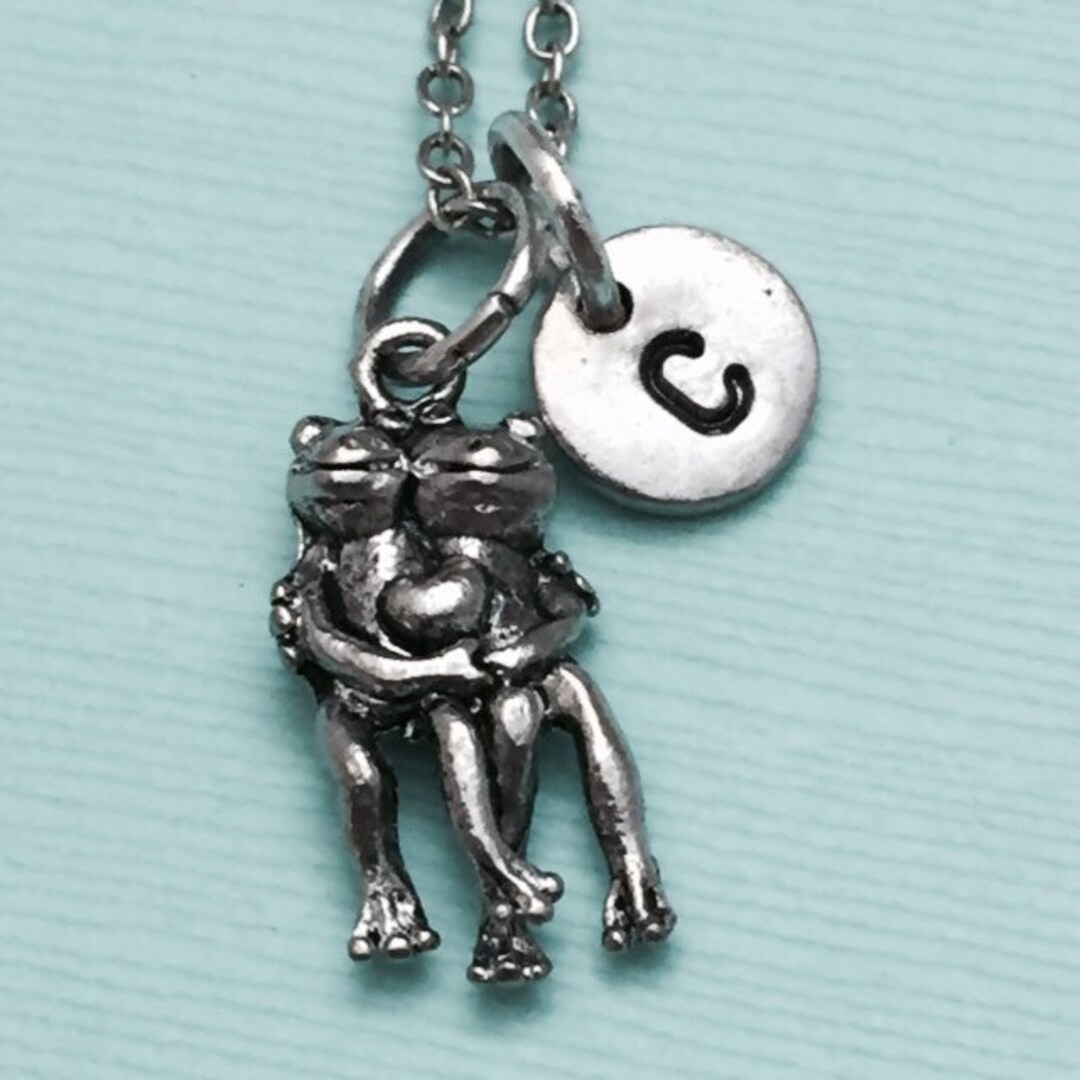 Hugging Frogs Necklace, Hugging Frogs Charm, Animal Necklace ...