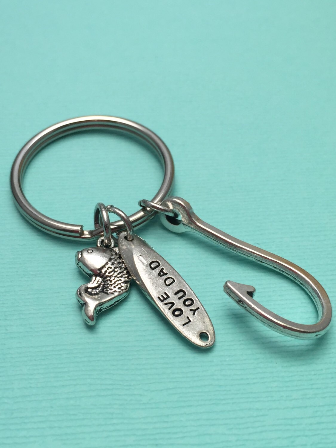 Fishing Keychain Father's Day Keychain Hook Keychain Etsy