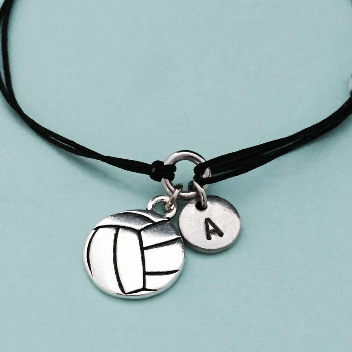 Volleyball Cord Bracelet Volleyball Charm Bracelet Etsy