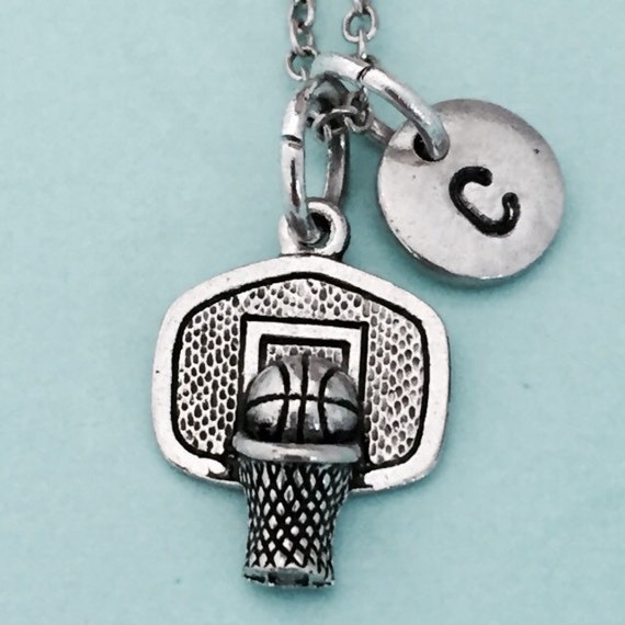 Basketball Hoop Necklace, Basketball Hoop Charm, Sports Necklace