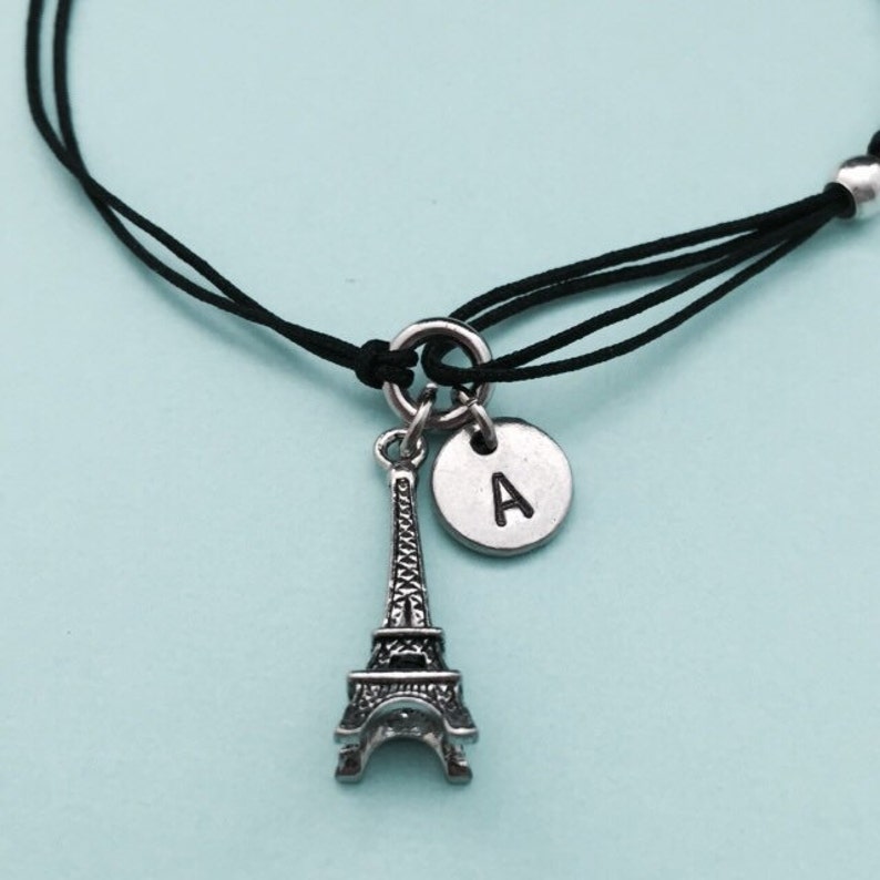 Eiffel Tower Cord Bracelet Eiffel Tower Charm Bracelet Etsy