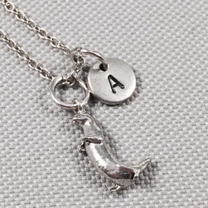 Fischotter Charm Halskette, Halskette Fischotter, Meer tierischen Charme, personalisieren, Collier, ursprünglichen Charme, Monogramm, Seeotter Halskette