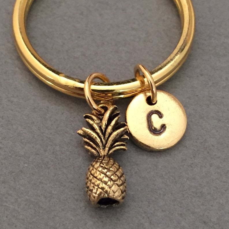 Pineapple Keychain, Pineapple Charm, Food Keychain, Personalized ...