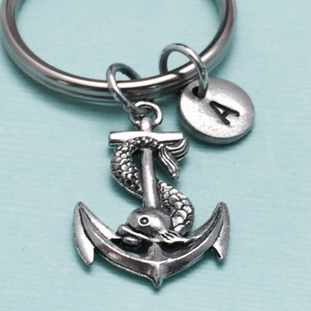 Notical Key Chain Anchor Keychain, Anchor Charm, Nautical Keychain, Personalized Keychain ...