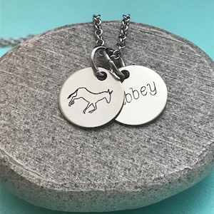Horse necklace, name necklace, best friend necklace, sister necklace, animal necklace, personalized necklace, horse jewelry, gift for her