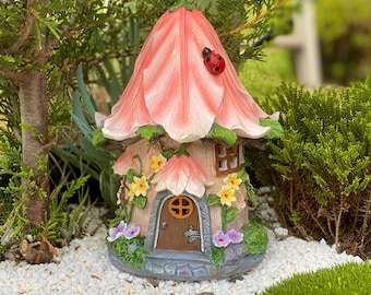 Fairy Garden Lilly Flower Solar House