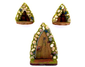 Stone Arch Fairy Door & Window Set