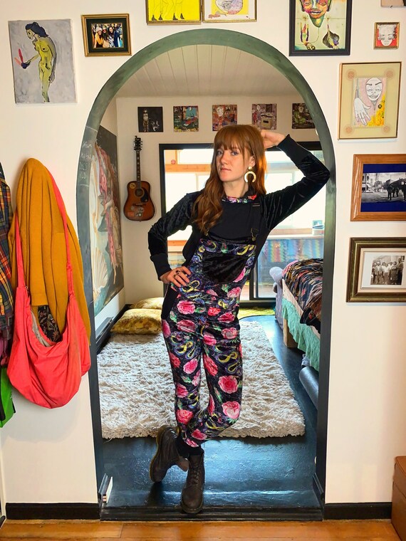 Snake Garden Overalls Crushed Velvet 
