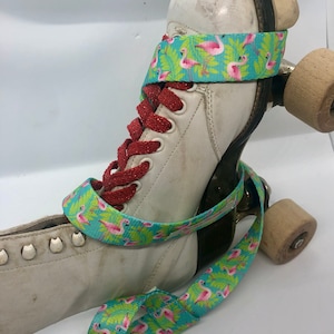 Skate Leash ,Flamingo, Skate Strap, Skate Noose, Skate Sling, Stretch Strap, Yoga Strap, Yoga Mat Strap, skateboard strap