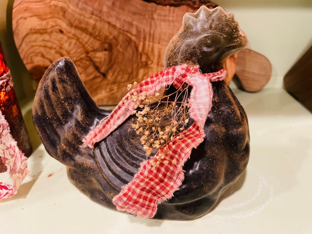 Primitive Blackened Beeswax Hen, Rustic Country Chicken Decor - Etsy