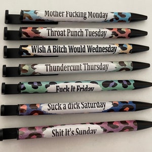 ADULT” Days of the Week Pen Set – Katrina Marie Creations